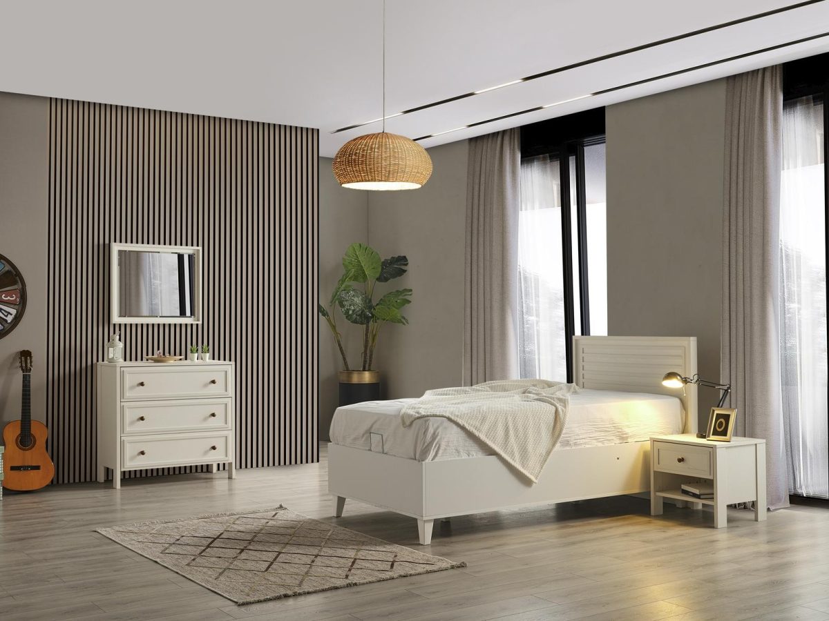 İnci 100er Kopfteil + Bettkastenbett (100×200) Sets
