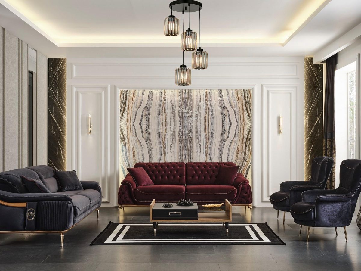 Lotus Kadife Sofa Set