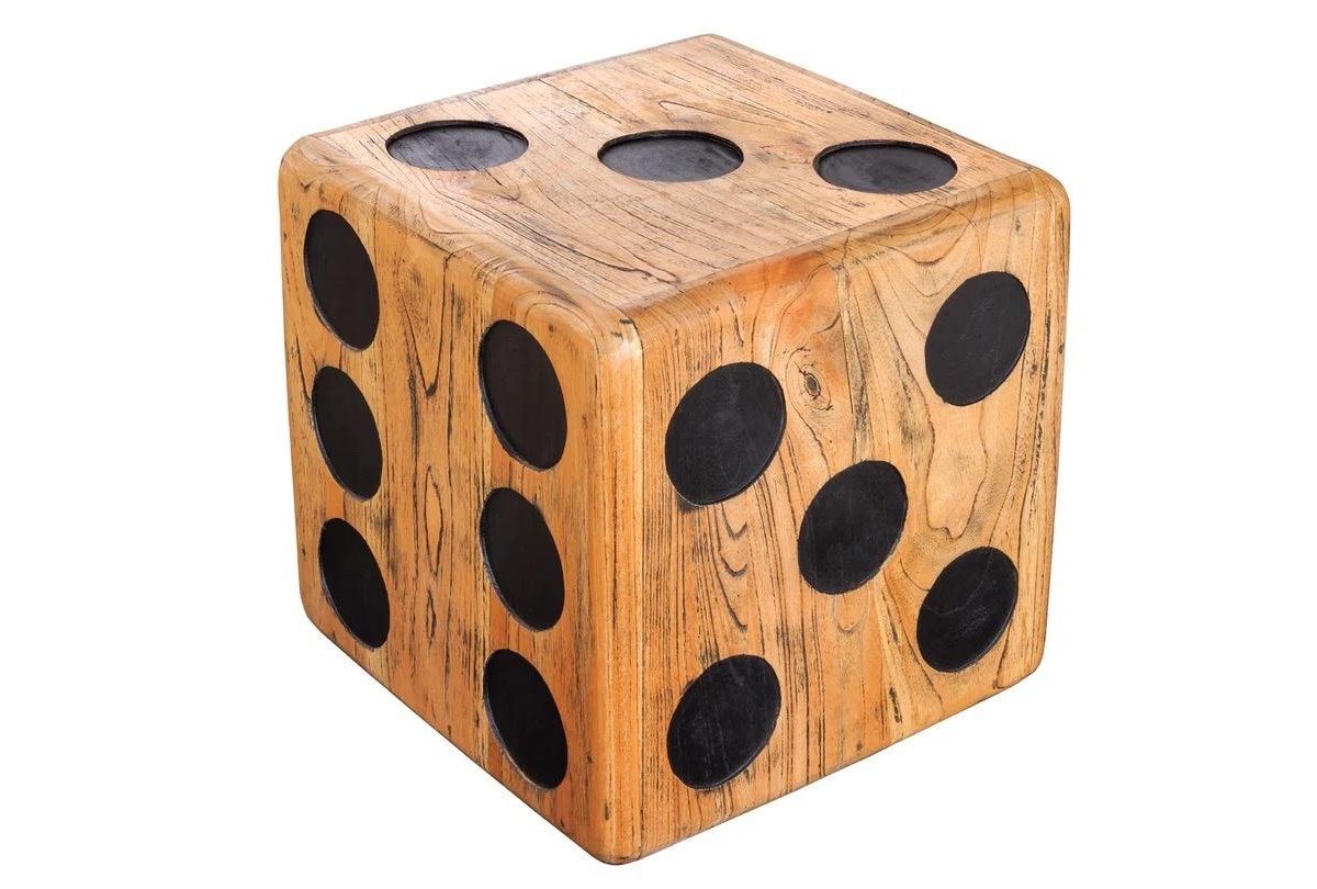 Cube 40cm Natürliches Mindi-Holz Beistelltische