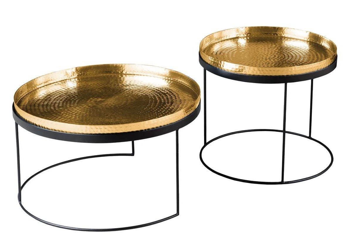 Elements 2-teiliges Set in Gold Beistelltische