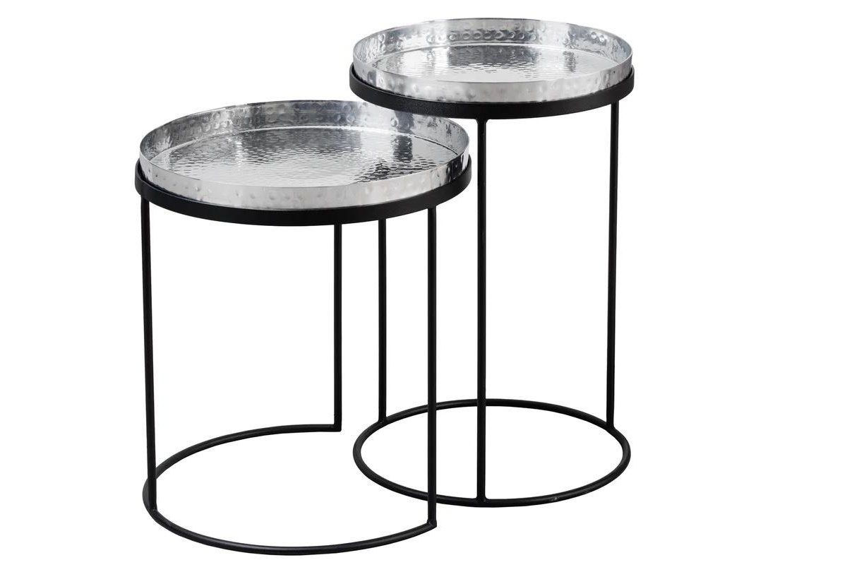 Elements 2-teiliges Silber-Set Beistelltische