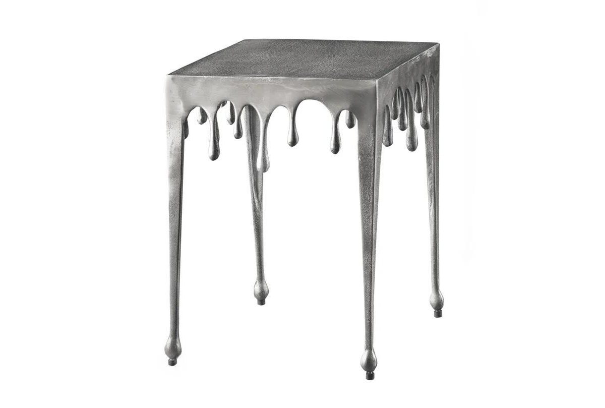 Liquid Line S 44cm Quadratisches Silber Beistelltische