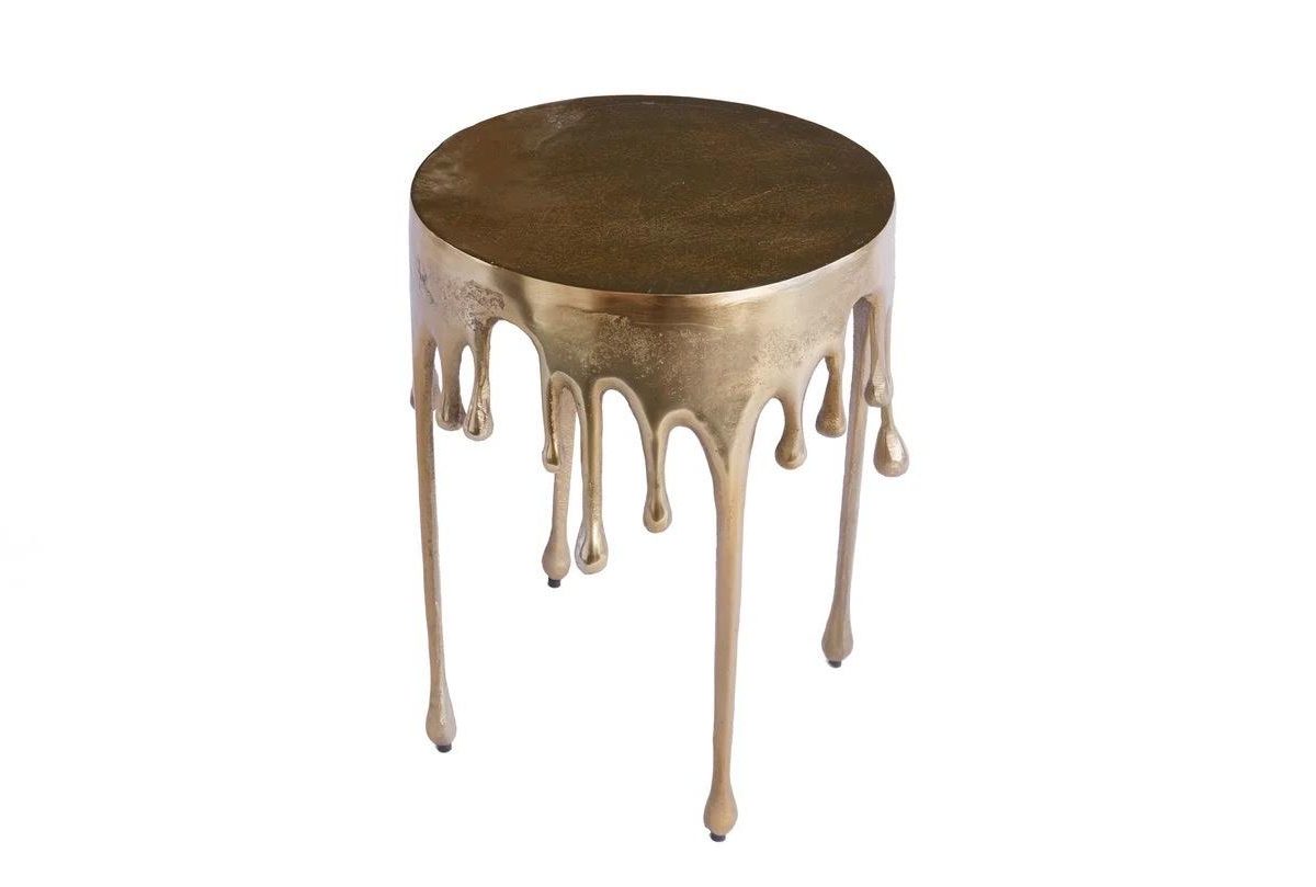 Liquid Line Ø 50cm Rundes Gold Beistelltische