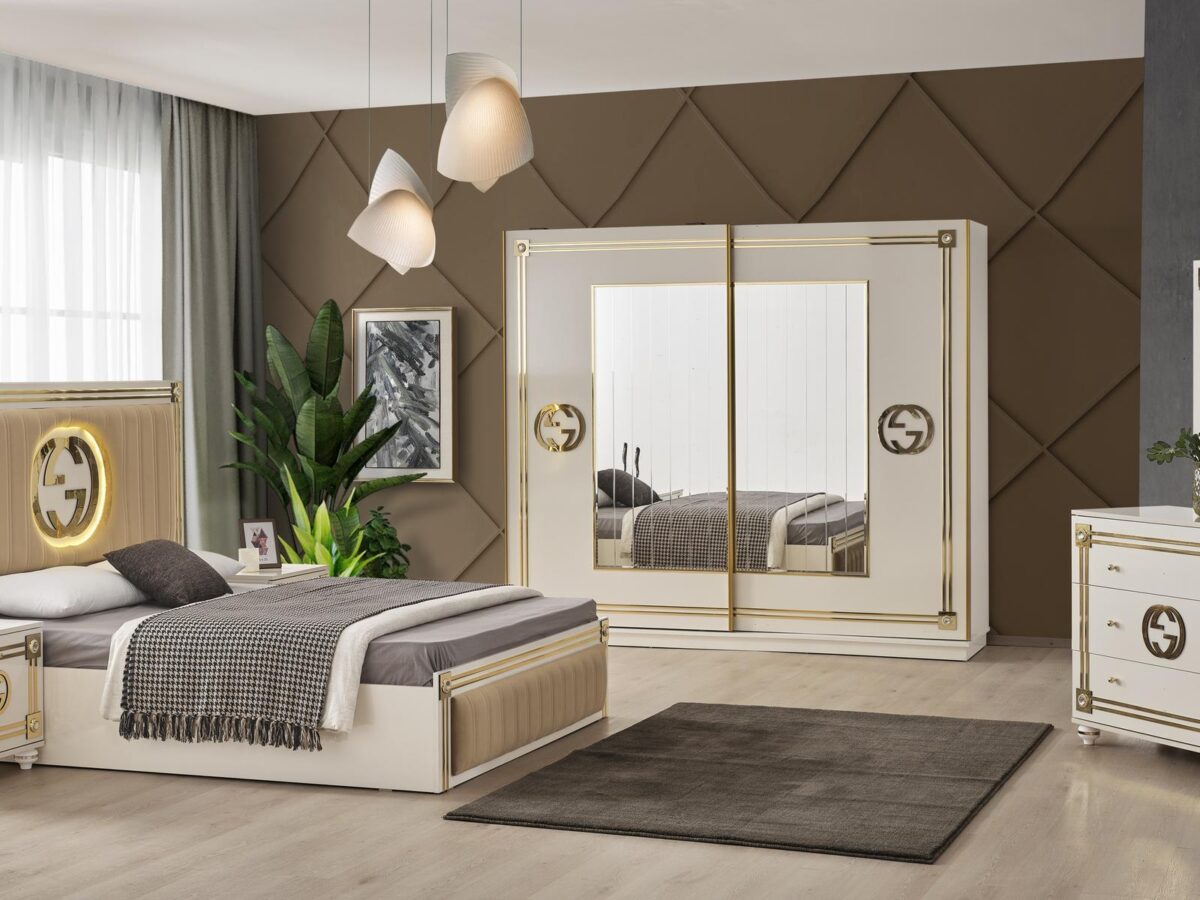 Guccı Gold Schlafzimmer Set