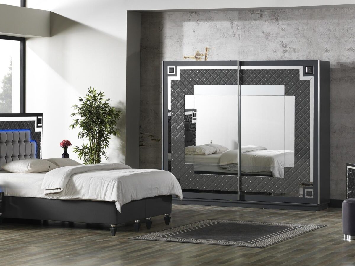 Kristal Schwarz Schlafzimmer Set
