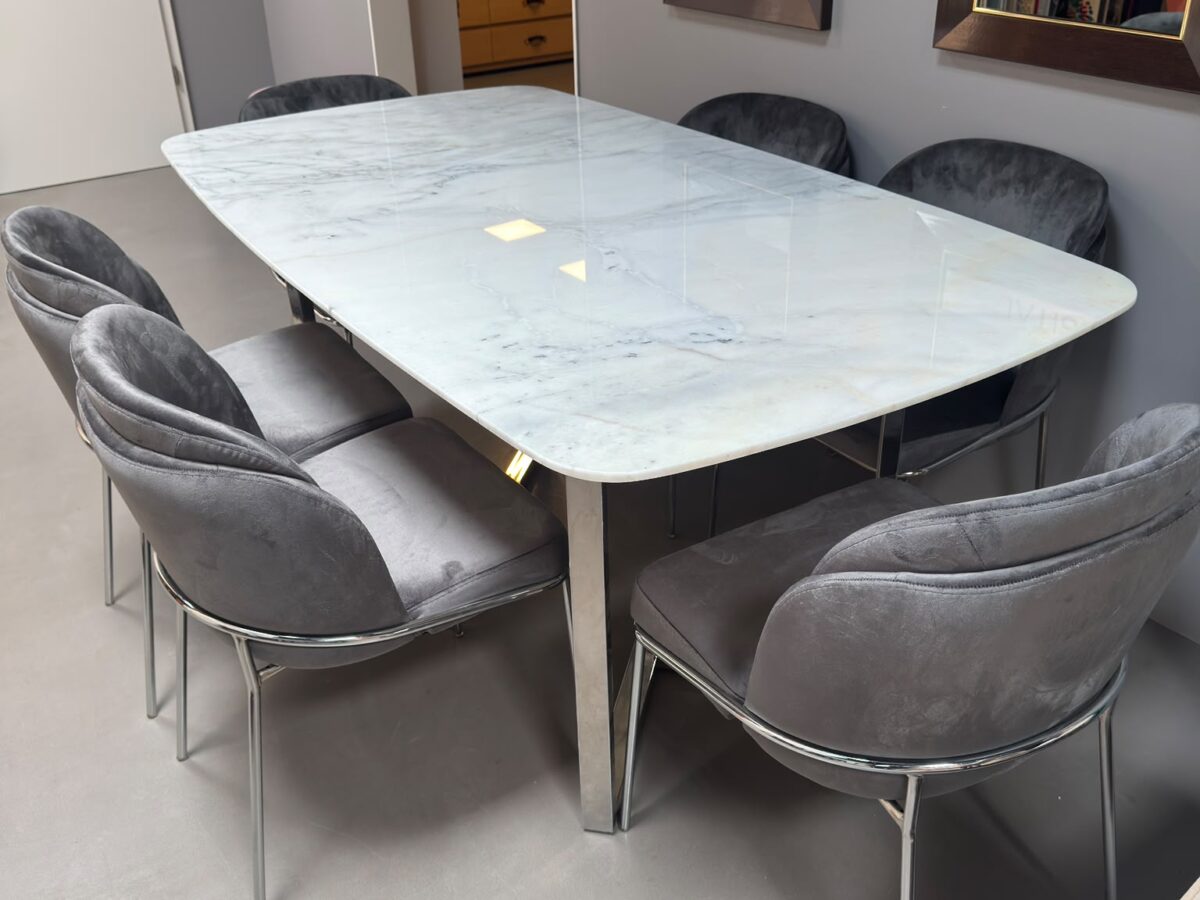 Marmor Esstisch+6x Stuhl